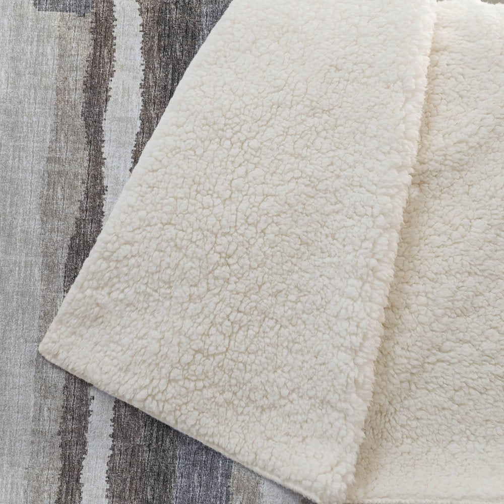 50" X 70" Chocolate And Gray Abstract Polyester Woven Plush Throw Blanket