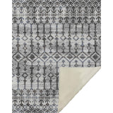 50" X 70" Charcoal And Gray Geometric Microfiber Plush Throw Blanket