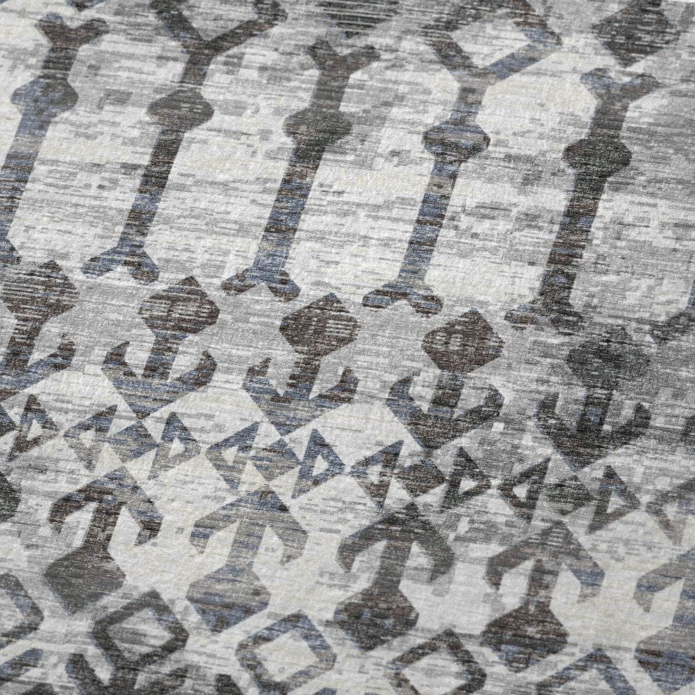 50" X 70" Charcoal And Gray Geometric Polyester Woven Plush Throw Blanket