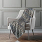 50" X 70" Chocolate And Blue Geometric Polyester Woven Plush Throw Blanket