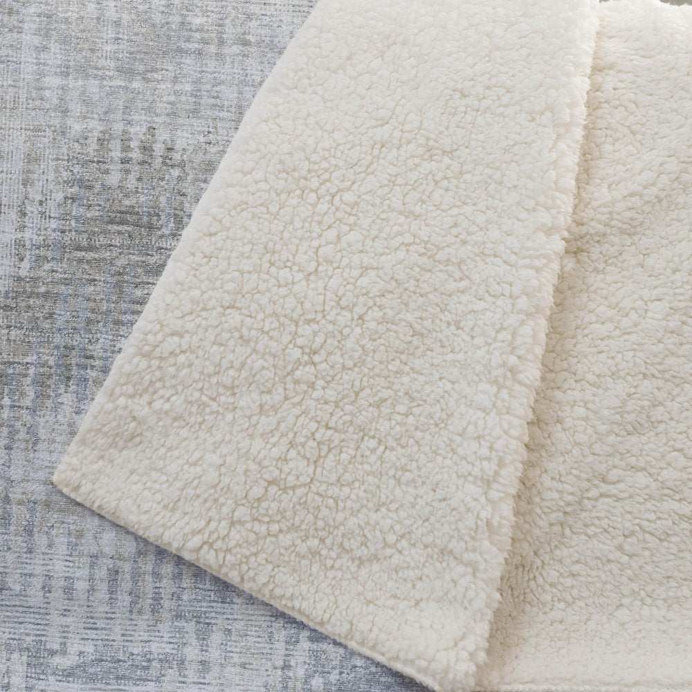 50" X 70" Linen And Gray Geometric Microfiber Plush Throw Blanket