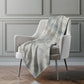 50" X 70" Linen And Gray Geometric Polyester Woven Plush Throw Blanket