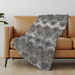 50" X 70" Charcoal And Gray Geometric Polyester Woven Plush Throw Blanket