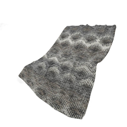 50" X 70" Charcoal And Gray Geometric Polyester Woven Plush Throw Blanket