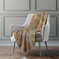 50" X 70" Orange Gold And Gray Geometric Polyester Woven Plush Throw Blanket