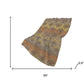 50" X 70" Orange Gold And Gray Geometric Polyester Woven Plush Throw Blanket