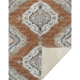 50" X 70" Rust Ivory And Blue Floral Polyester Woven Plush Throw Blanket