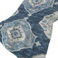 50" X 70" Blue And Ivory Floral Polyester Woven Plush Throw Blanket