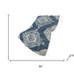 50" X 70" Blue And Ivory Floral Polyester Woven Plush Throw Blanket