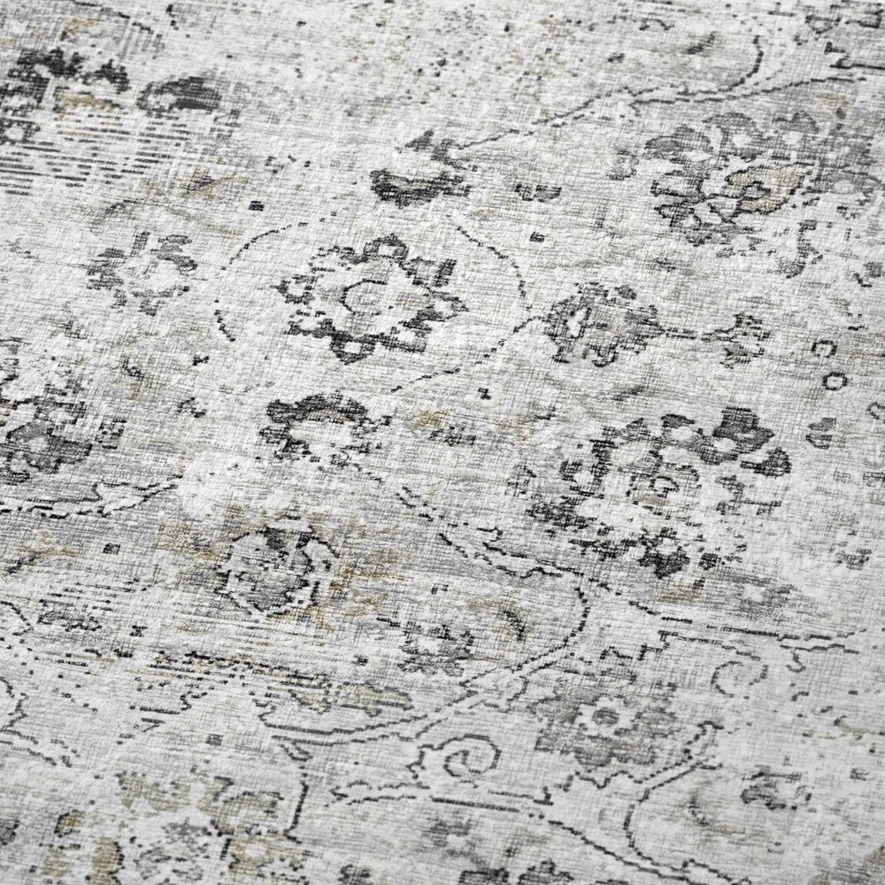 50" X 70" Gray And Ivory Floral Plush Throw Blanket