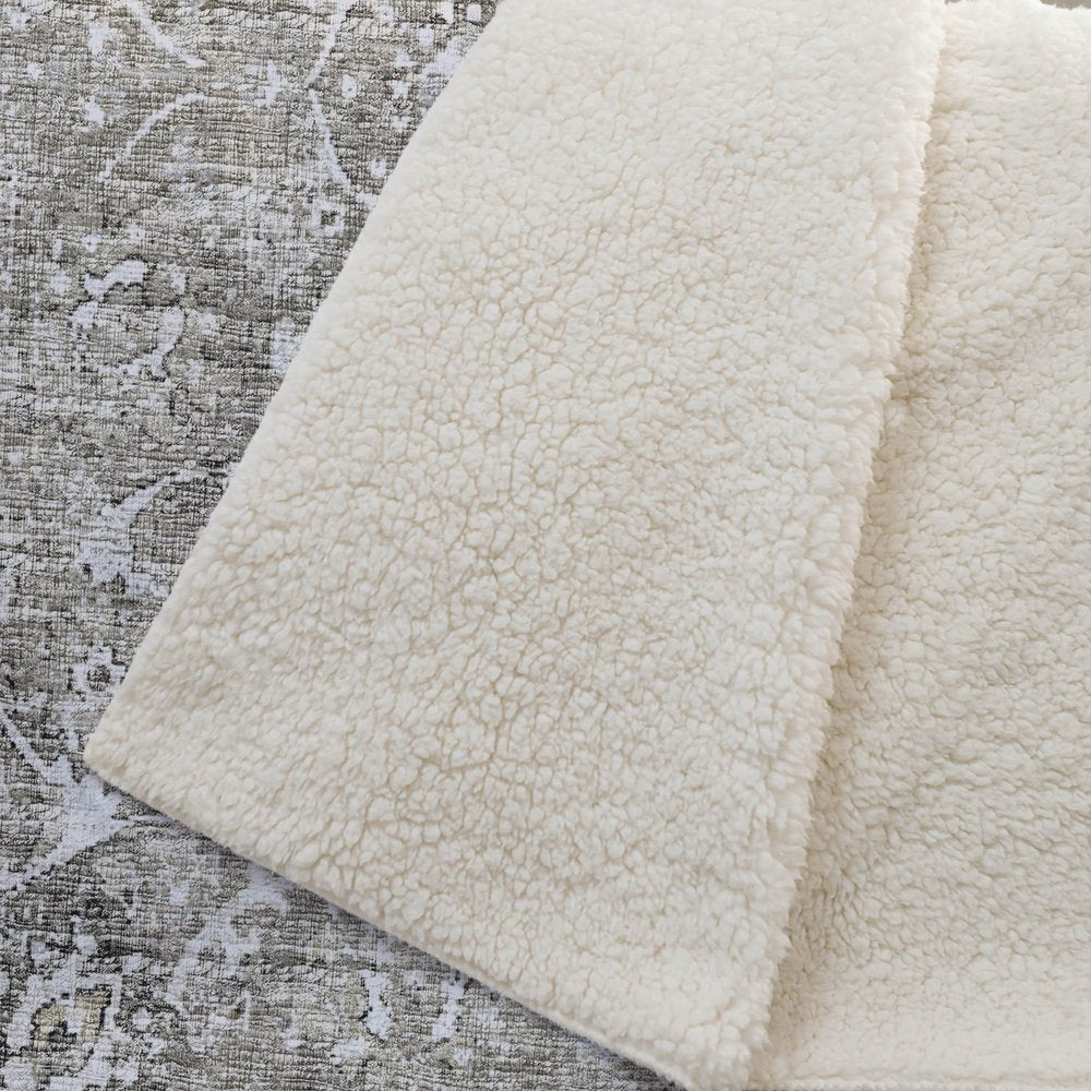 50" X 70" Gray And Charcoal Floral Polyester Woven Plush Throw Blanket