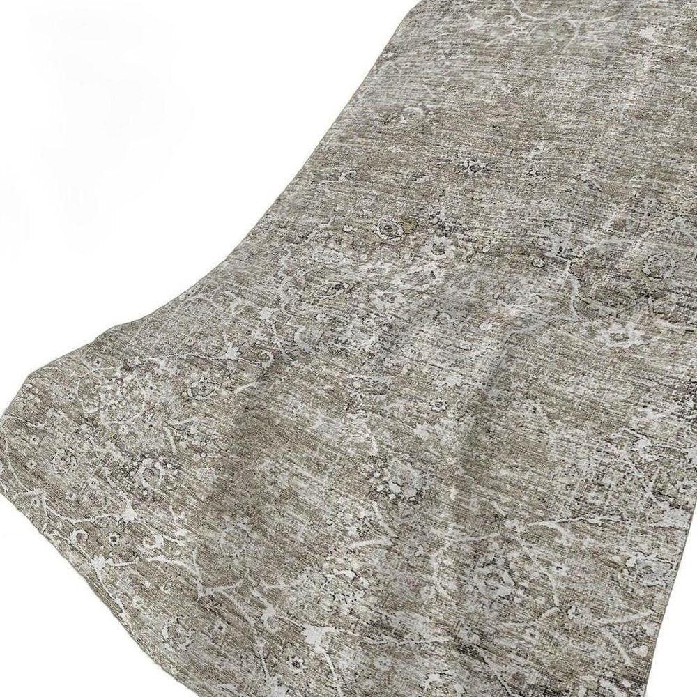 50" X 70" Gray And Charcoal Floral Plush Throw Blanket