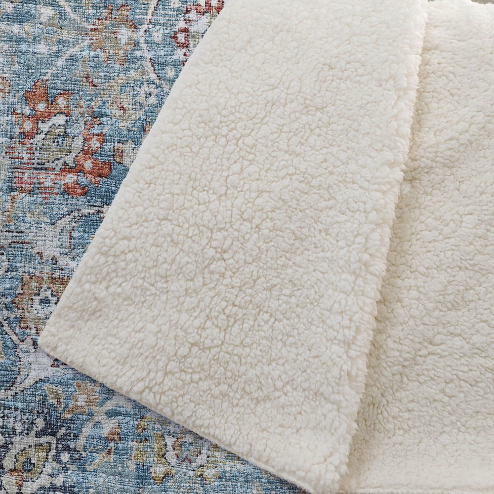 50" X 70" Rust Teal And Gold Floral Polyester Woven Plush Throw Blanket