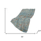 50" X 70" Rust Teal And Gold Floral Polyester Woven Plush Throw Blanket
