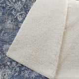 50" X 70" Blue And Pewter Floral Plush Throw Blanket