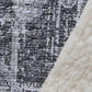 50" X 70" Charcoal Gray And Ivory Floral Polyester Woven Plush Throw Blanket