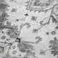 50" X 70" Charcoal Gray And Ivory Floral Polyester Woven Plush Throw Blanket