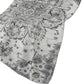 50" X 70" Charcoal Gray And Ivory Floral Polyester Woven Plush Throw Blanket