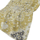 50" X 70" Ivory Gray And Gold Floral Polyester Woven Plush Throw Blanket