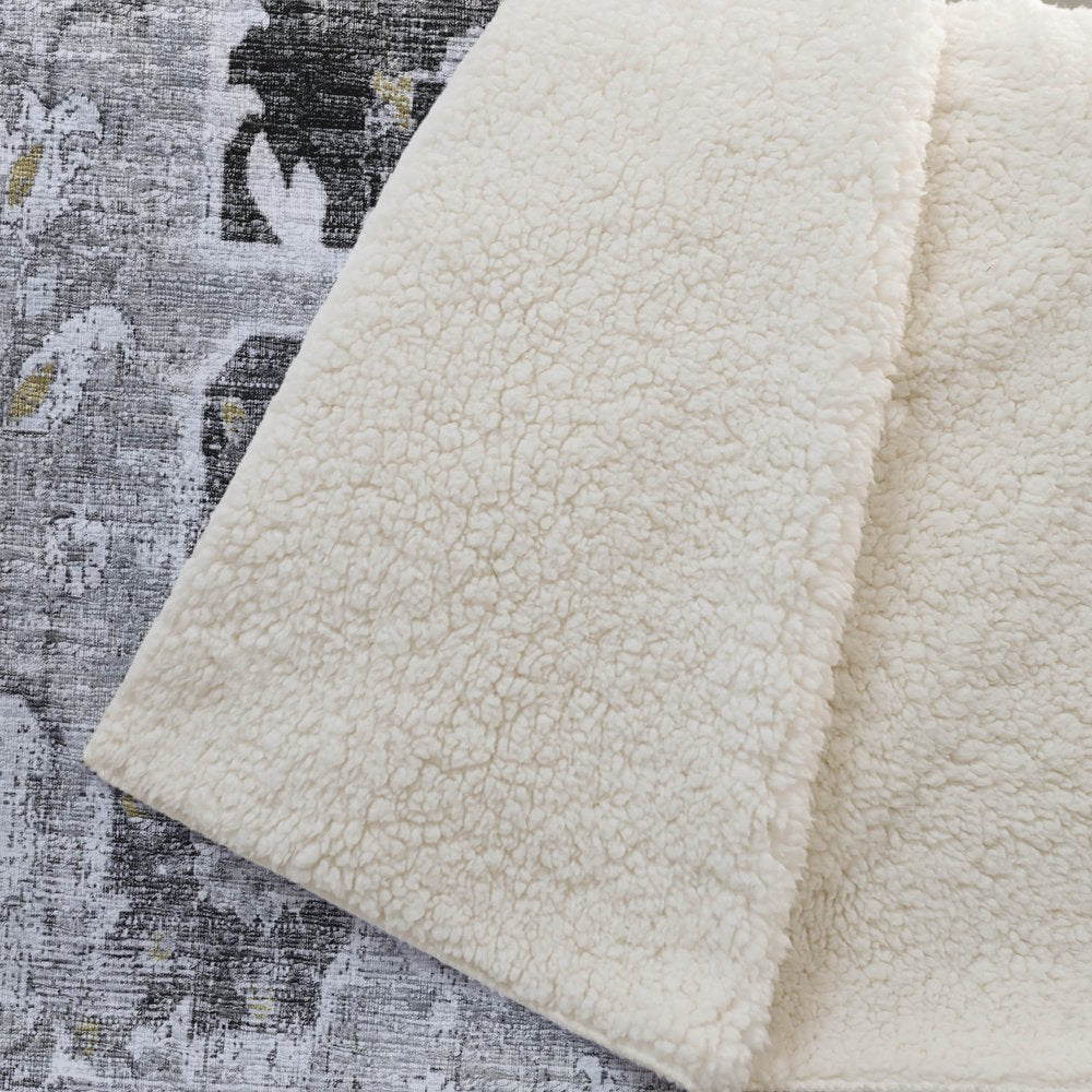 50" X 70" Charcoal Gold And Gray Floral Polyester Woven Plush Throw Blanket