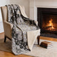 50" X 70" Charcoal Gold And Gray Floral Microfiber Plush Throw Blanket