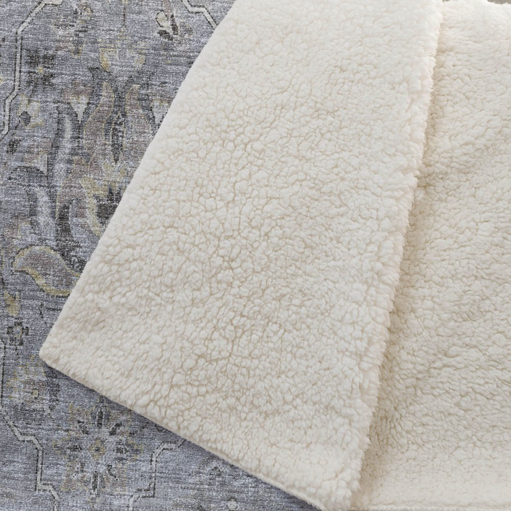 50" X 70" Charcoal And Gray Floral Polyester Woven Plush Throw Blanket