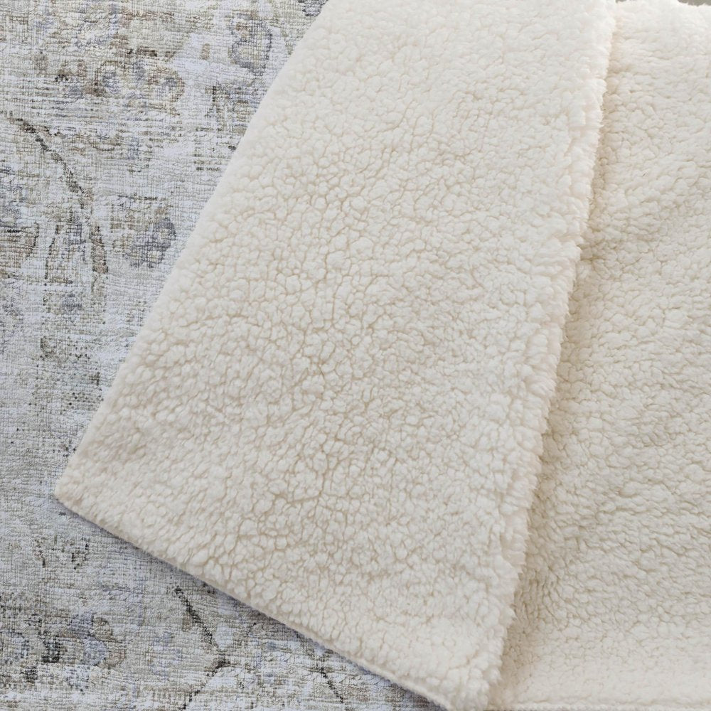 50" X 70" Linen Coffee And Ivory Damask Microfiber Plush Throw Blanket