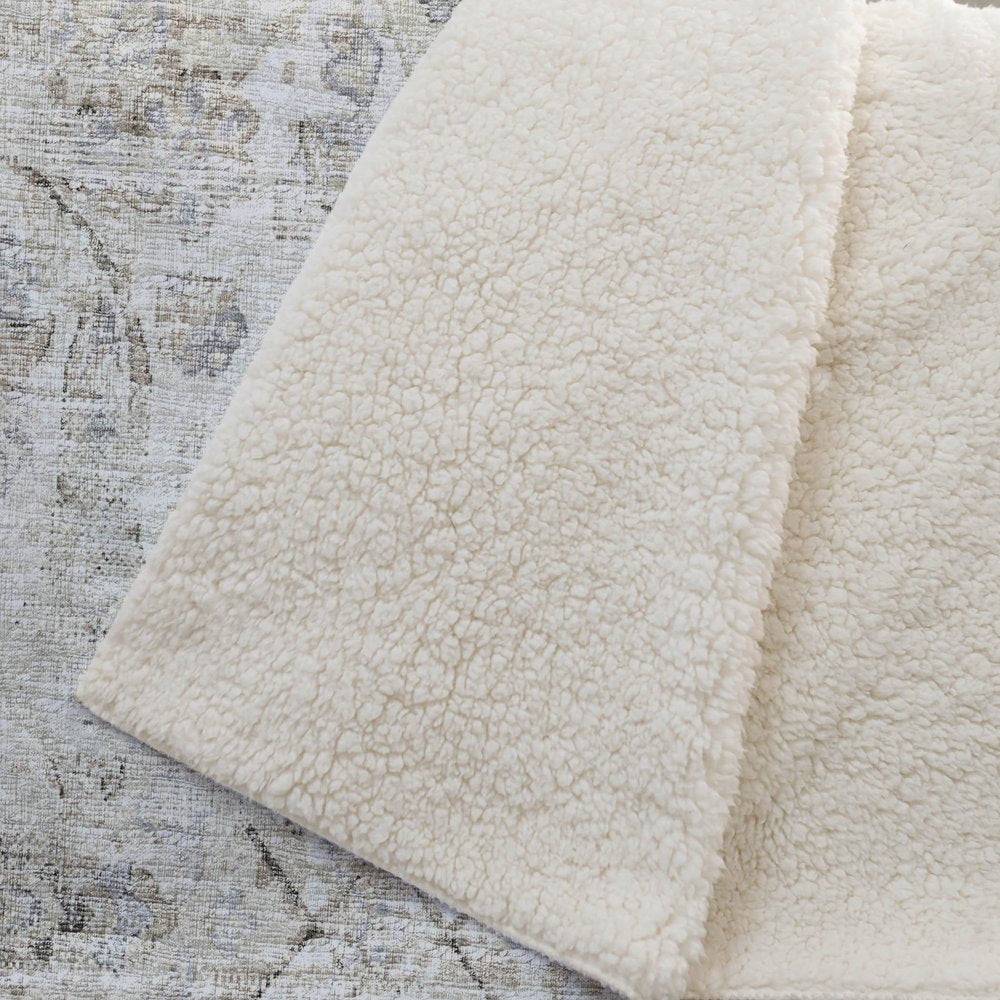 50" X 70" Linen Coffee And Ivory Damask Polyester Woven Plush Throw Blanket