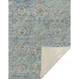 50" X 70" Ivory Coffee And Teal Damask Microfiber Plush Throw Blanket