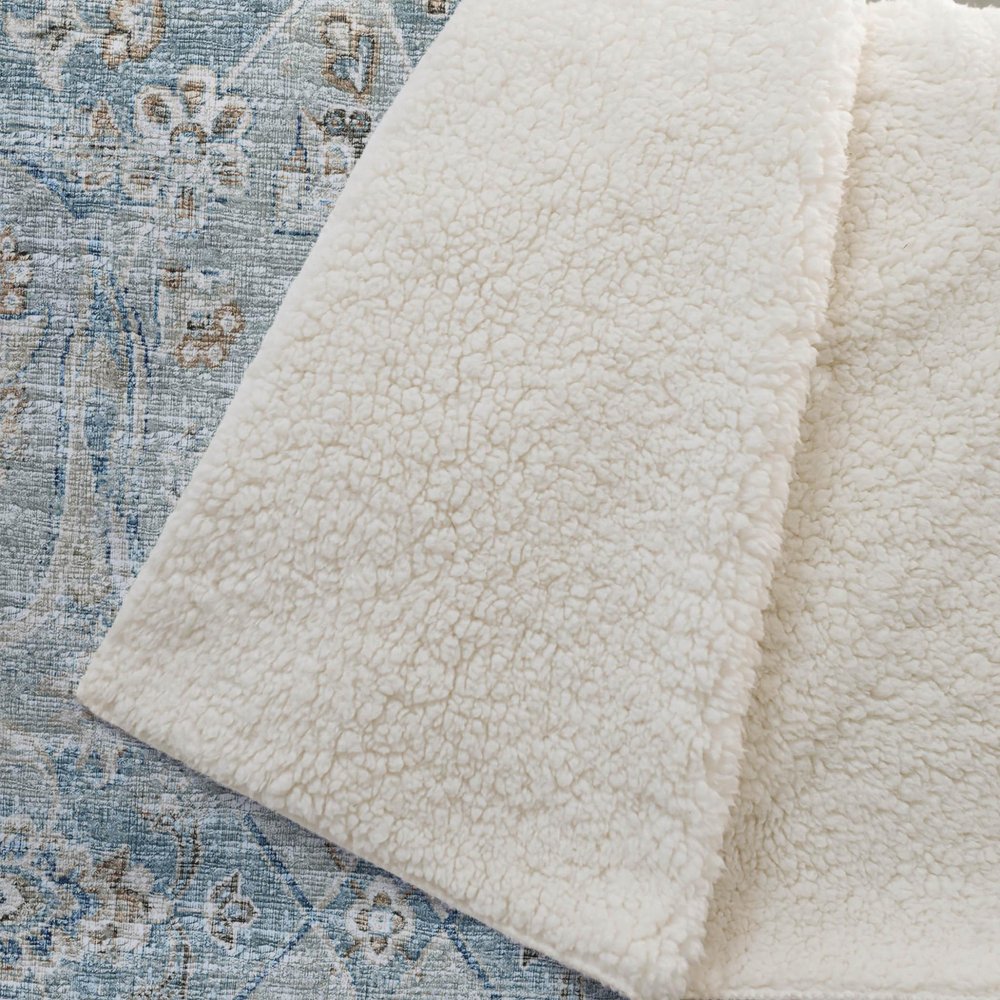 50" X 70" Ivory Coffee And Teal Damask Microfiber Plush Throw Blanket