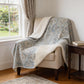 50" X 70" Ivory Coffee And Teal Damask Microfiber Plush Throw Blanket