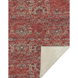 50" X 70" Red Pewter And Beige Damask Microfiber Plush Throw Blanket