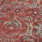 50" X 70" Red Pewter And Beige Damask Polyester Woven Plush Throw Blanket