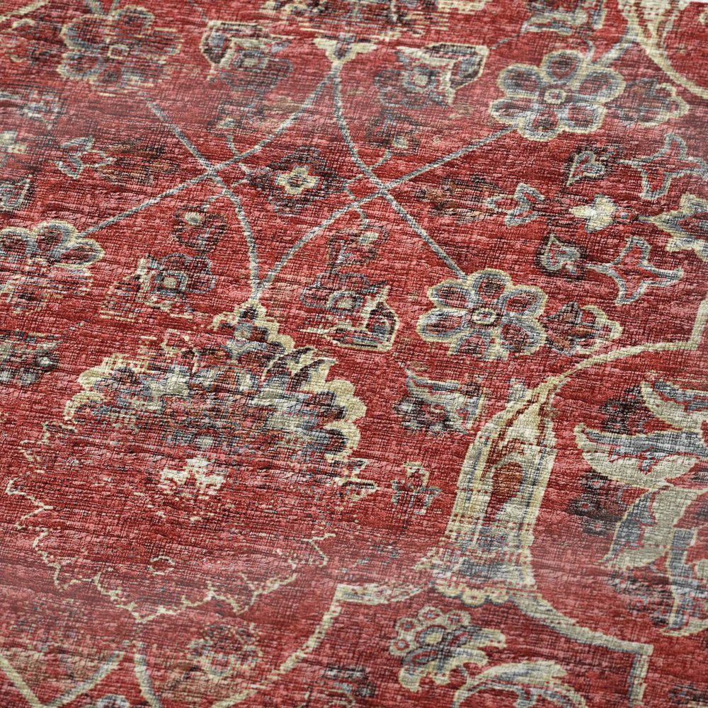 50" X 70" Red Pewter And Beige Damask Polyester Woven Plush Throw Blanket