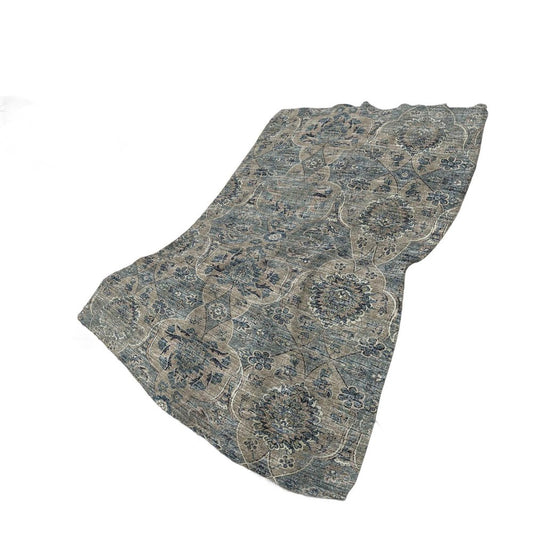 50" X 70" Blue And Pewter Damask Plush Throw Blanket