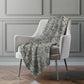 50" X 70" Blue And Pewter Damask Polyester Woven Plush Throw Blanket
