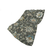 50" X 70" Beige Blue And Gold Floral Polyester Woven Plush Throw Blanket