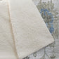 50" X 70" Blue Charcoal And Ivory Floral Polyester Woven Plush Throw Blanket