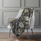 50" X 70" Gray And Gold Floral Polyester Woven Plush Throw Blanket