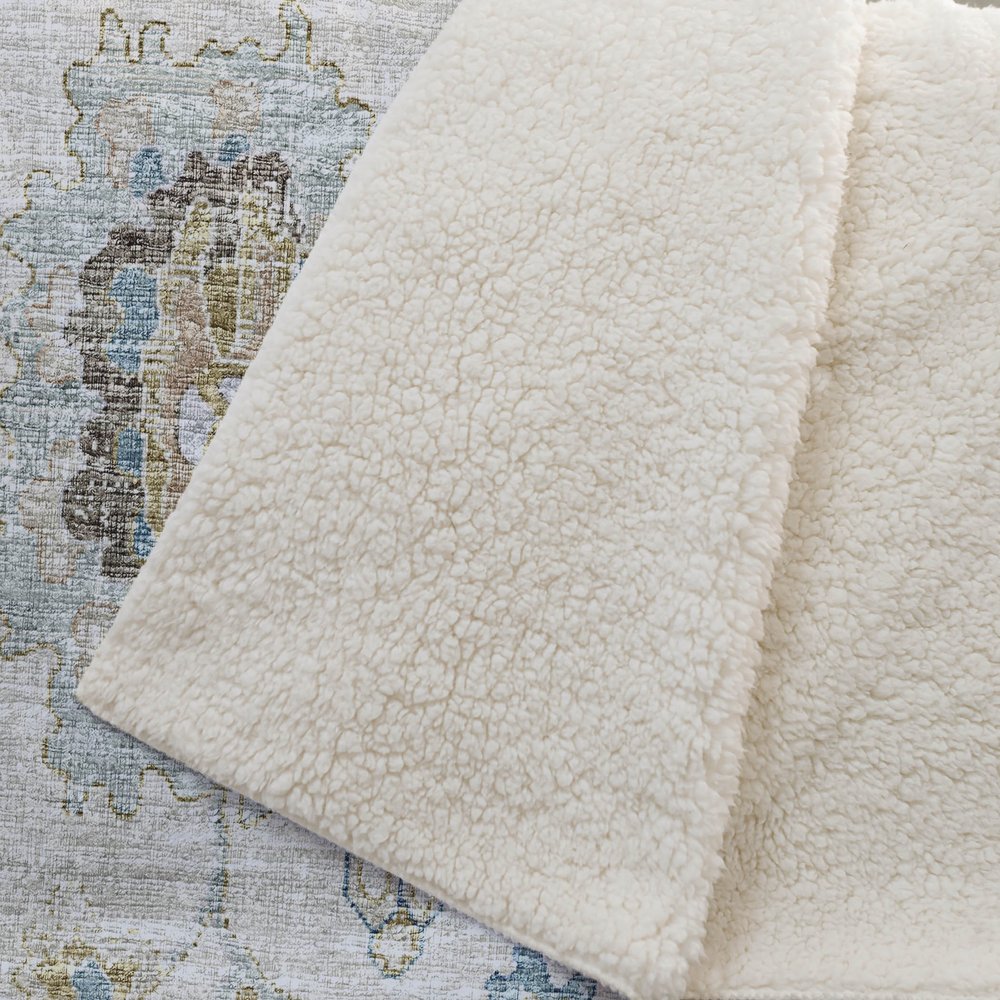 50" X 70" Linen Coffee And Teal Floral Polyester Woven Plush Throw Blanket