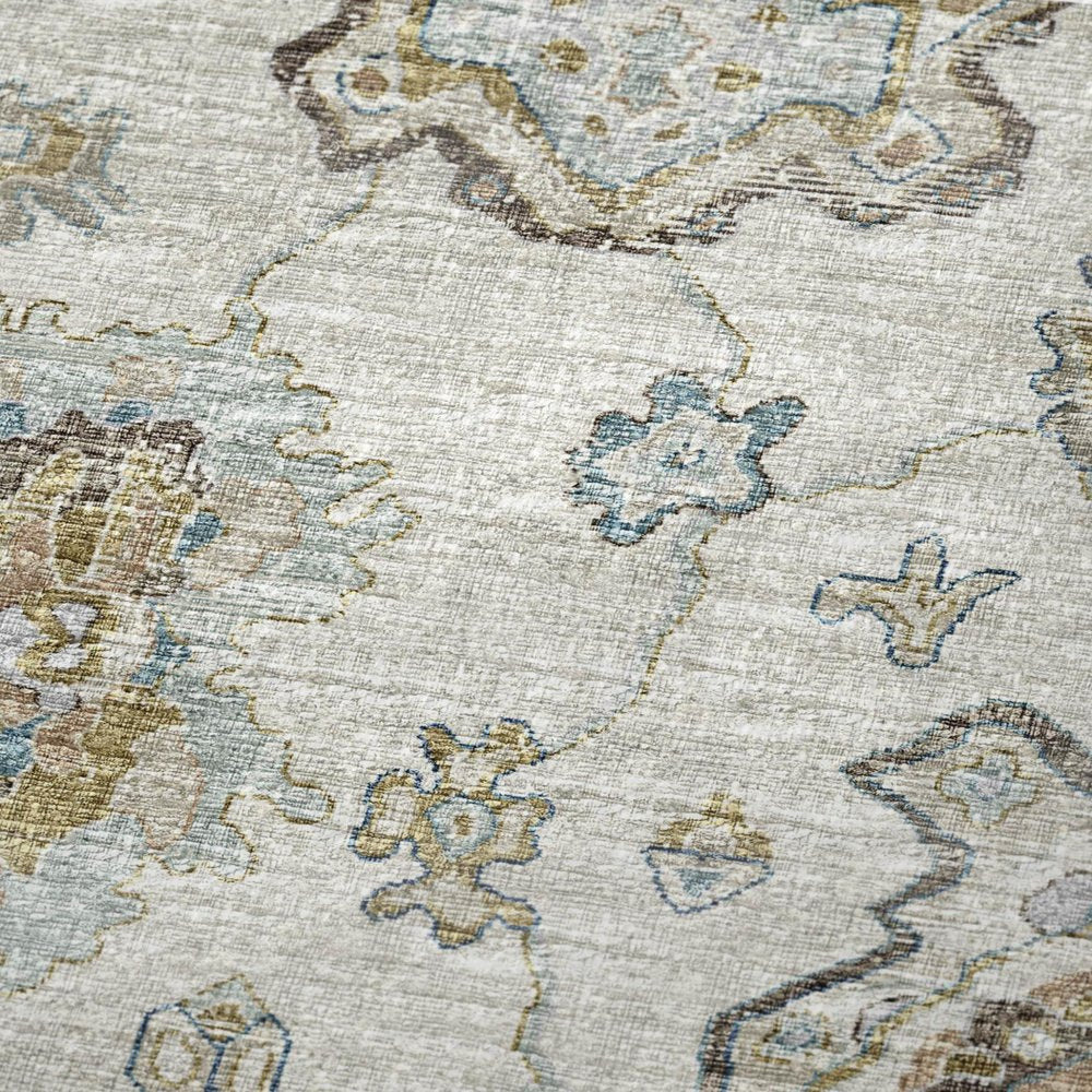 50" X 70" Linen Coffee And Teal Floral Microfiber Plush Throw Blanket
