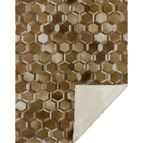 50" X 70" Brown And Beige Geometric Microfiber Plush Throw Blanket