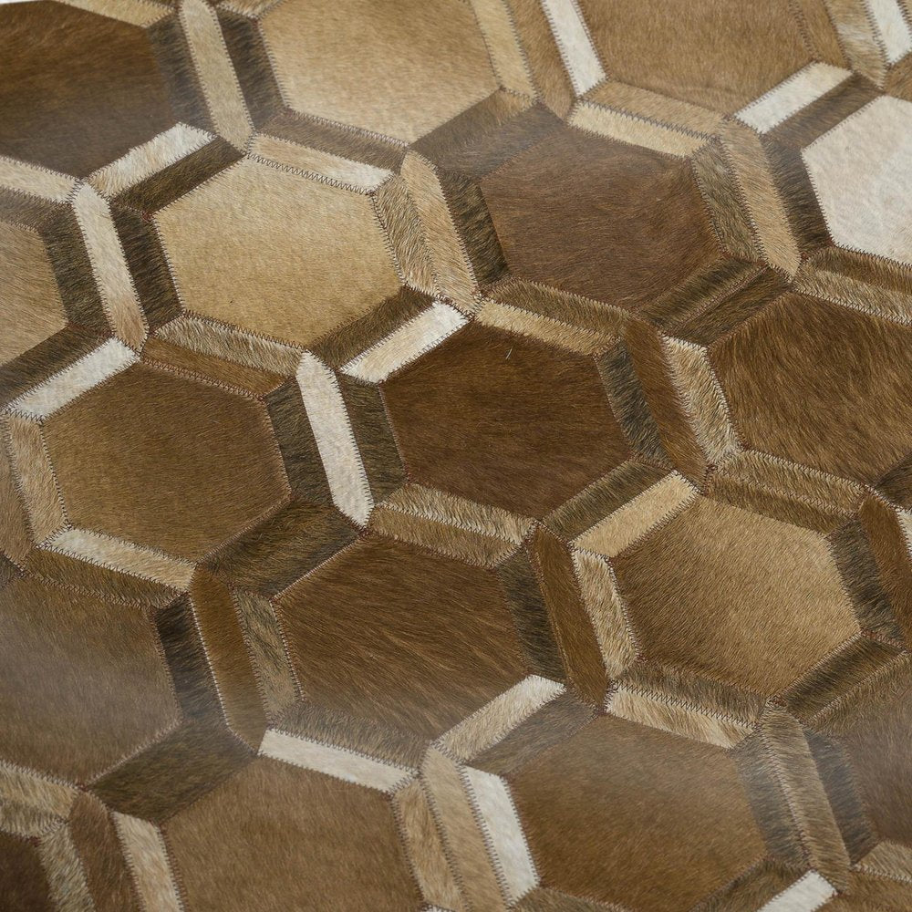 50" X 70" Brown And Beige Geometric Microfiber Plush Throw Blanket