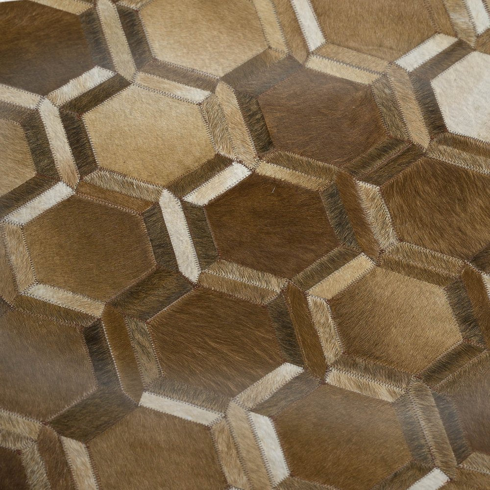 50" X 70" Brown And Beige Geometric Polyester Woven Plush Throw Blanket