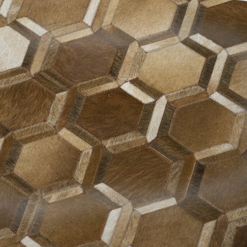 50" X 70" Brown And Beige Geometric Polyester Woven Plush Throw Blanket