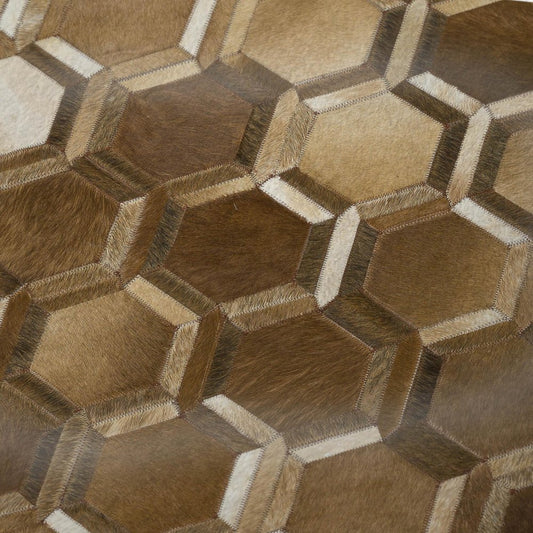 50" X 70" Brown And Beige Geometric Microfiber Plush Throw Blanket