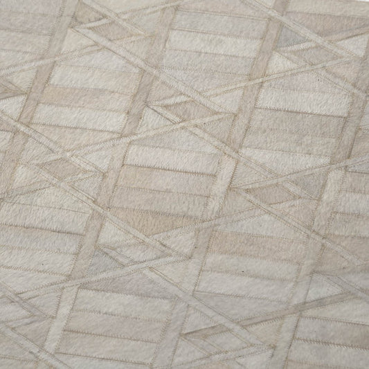 50" X 70" Ivory And Beige Microfiber Geometric Plush Throw Blanket
