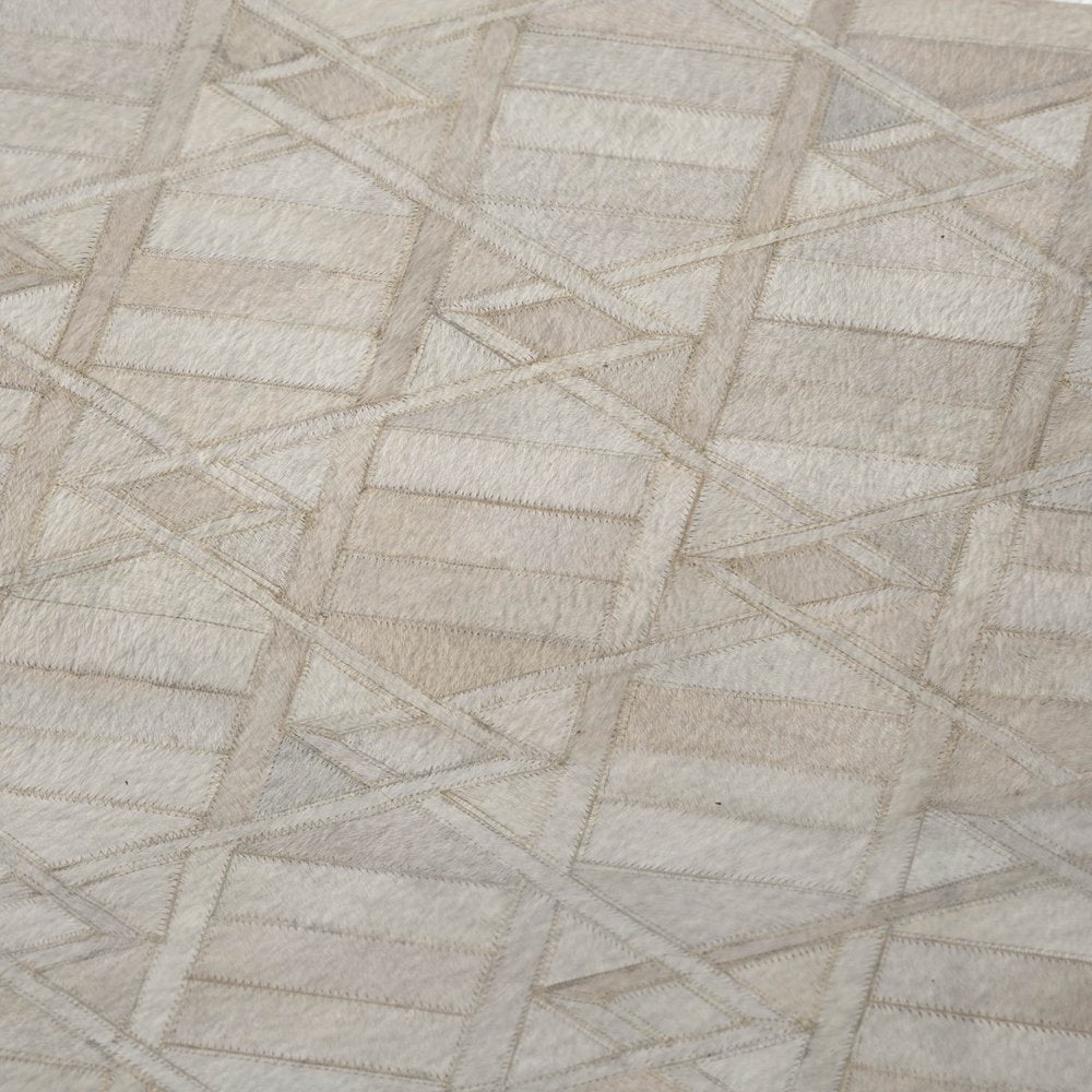 50" X 70" Ivory And Beige Geometric Microfiber Plush Throw Blanket