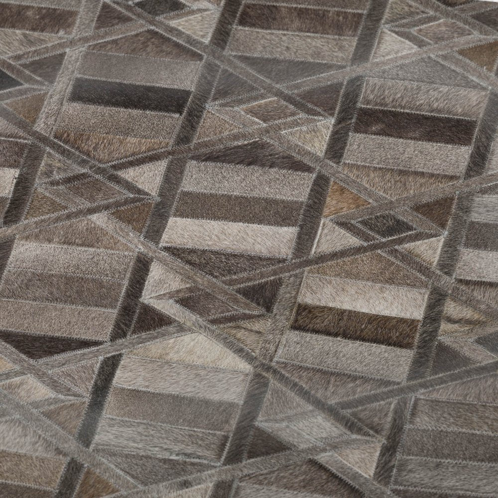 50" X 70" Gray Black And Beige Geometric Polyester Woven Plush Throw Blanket