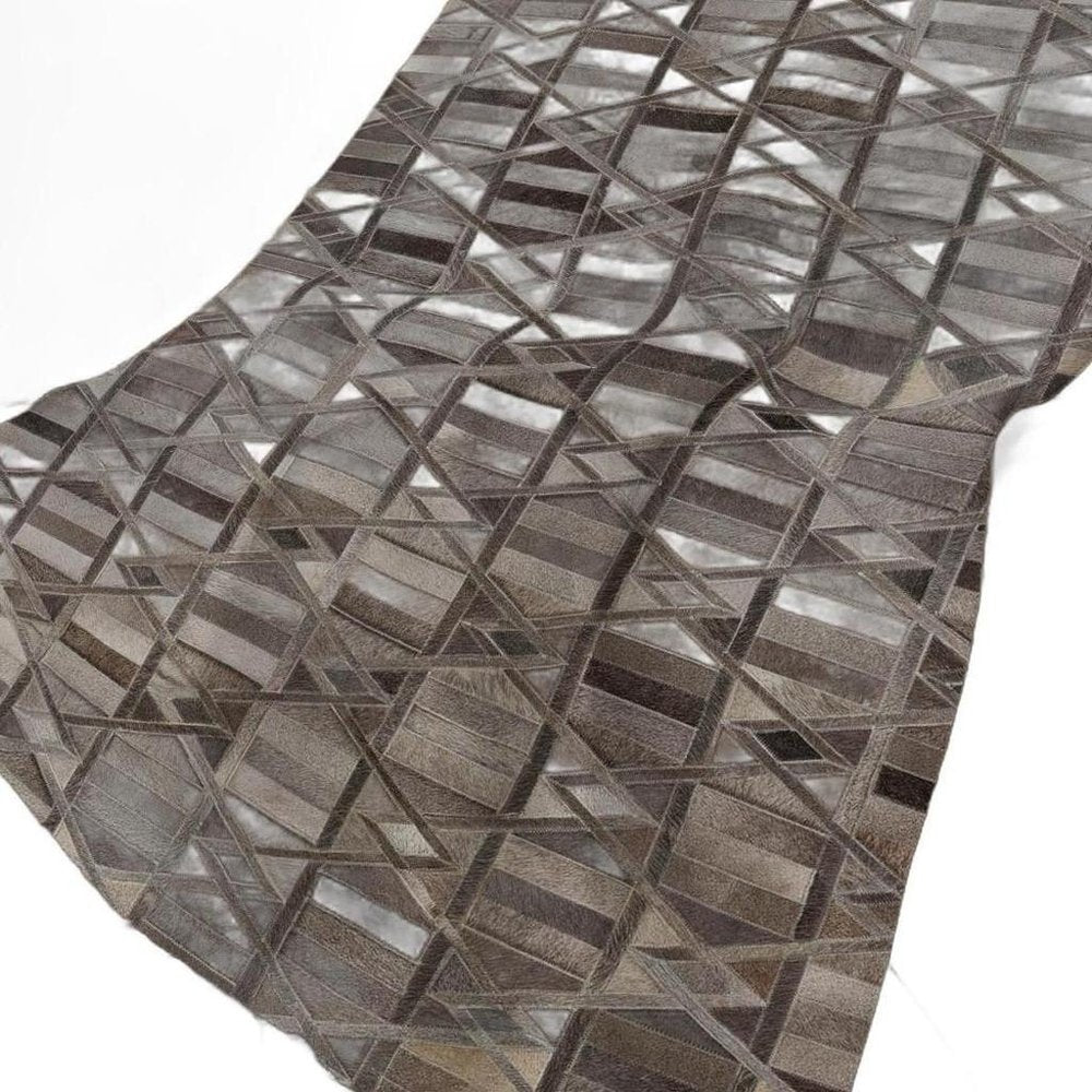 50" X 70" Gray Black And Beige Geometric Plush Throw Blanket